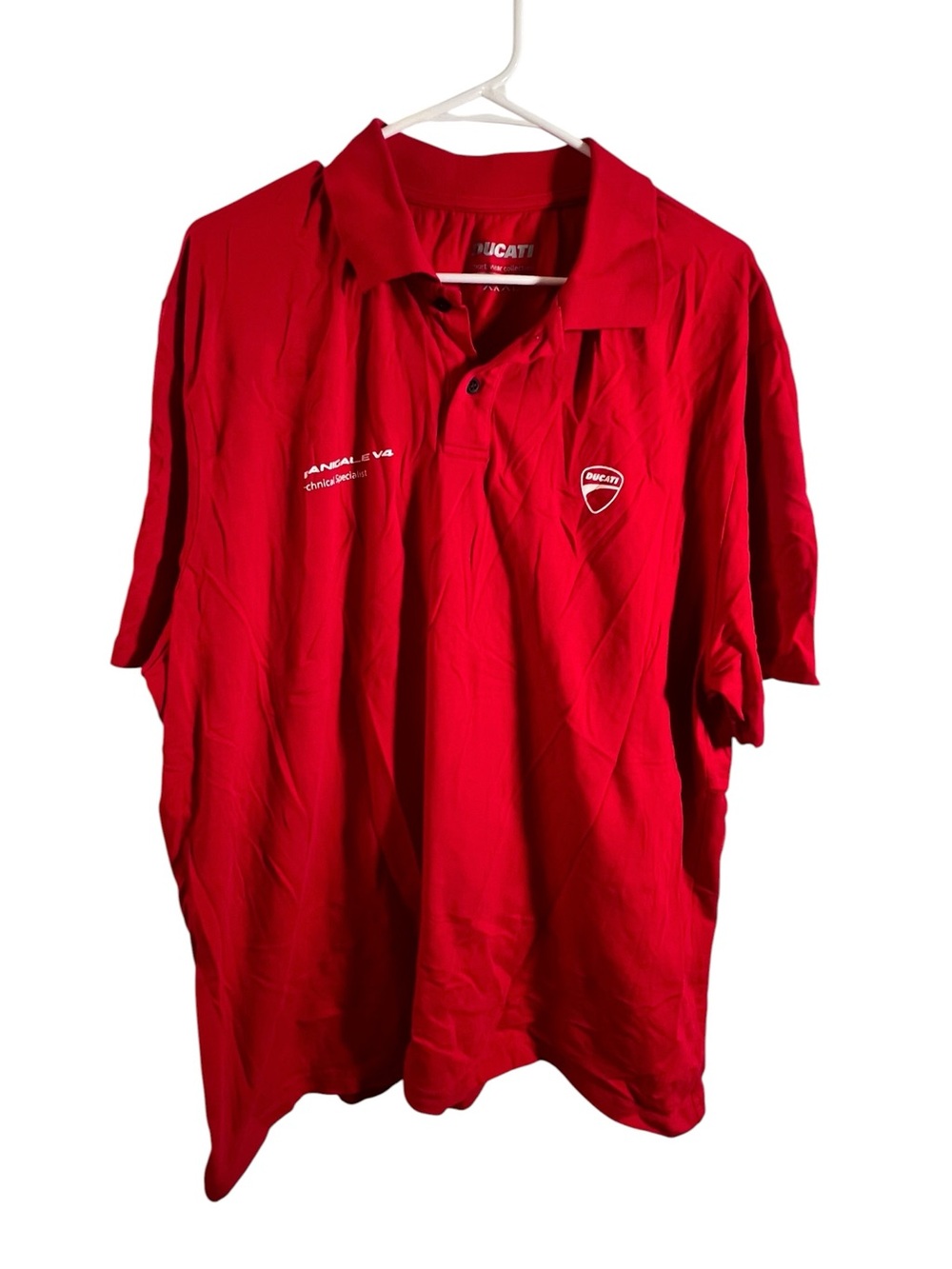 Ducati Men’s Size XXXL Polo Shirt Red White Technical Specialist Panigale V4